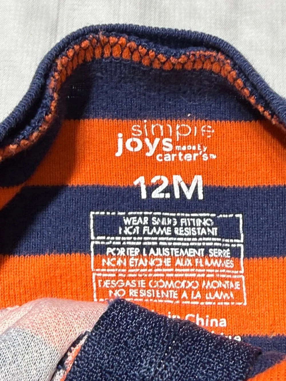 Carter's Baby Boy Footie Striped Pajamas Size 12 Months